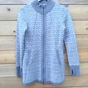 Cynthia Rowley Long Sleeve knit Tunic thumb hole Grey Sweater Tunic Small